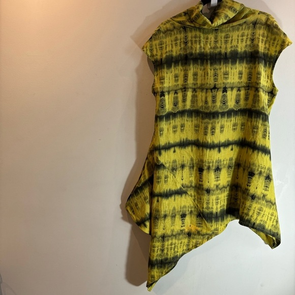 BRYNE WALKER Sz S Tunic Asymmetrical Cowl Neck Tie Dye Pattern Oversized - Picture 6 of 14